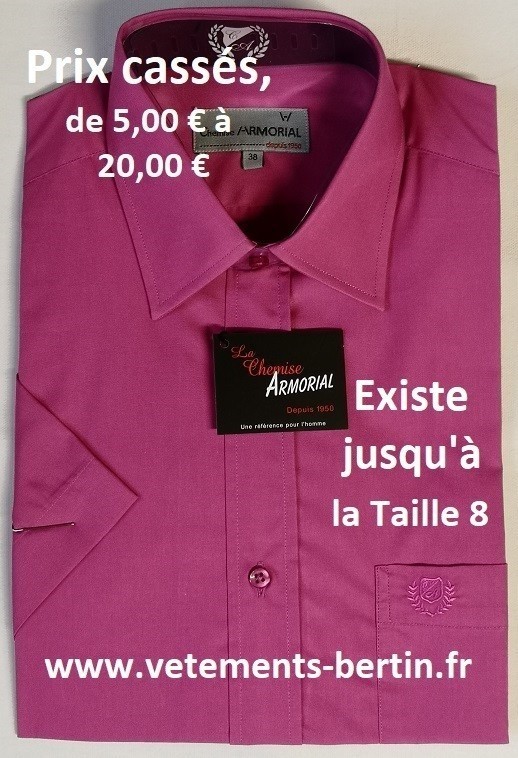 Chemise Manches Courtes hommes - Prêt-à-Porter Françoise BERTIN